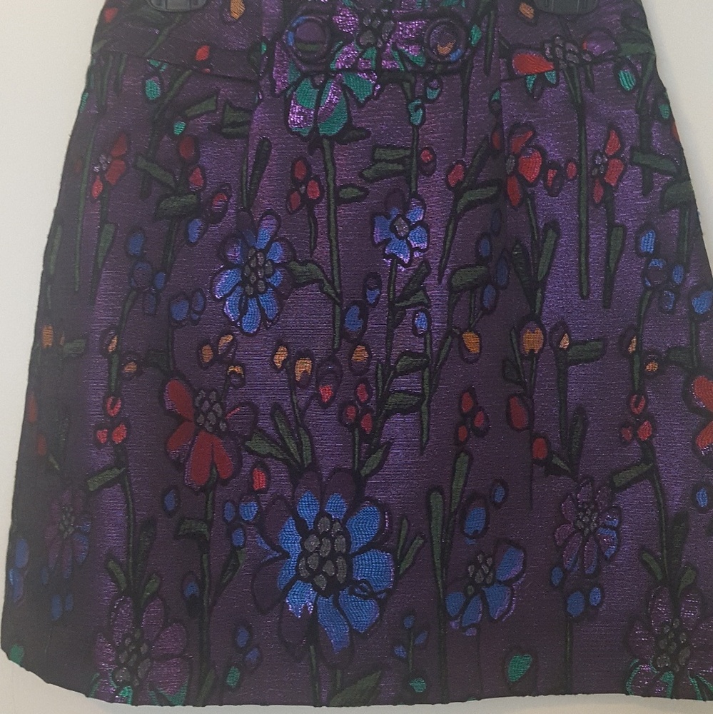 Cynthia Rowley jacquard purple skirt